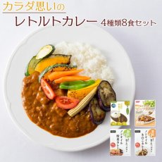 Photo1: カラダ思いのレトルトカレー 4種類8食 お試しセット 詰め合わせ 健康志向 常温保存(Japanese Retort curry for the body, 4 kinds, 8 servings, trial set, assortment, health-conscious) (1)