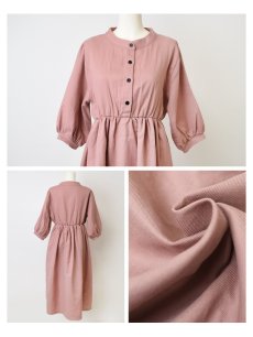 画像2: ＜授乳服・マタニティウエア＞ファッジ・柔らかコットンワンピース Lサイズ（オリジナルあて布付き授乳口）ローズピンク (2)