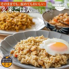 画像1: 【海外発送可】まゆまゆ Hokkori 玄米ご飯 3種類9食 詰め合わせセット 五目カレー ガパオライス 鶏ごはん (1)