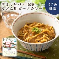画像1: 【海外発送可】減塩うどん用ビーフカレー(かるしお) やさしいベル 180ｇ 中辛 (1)