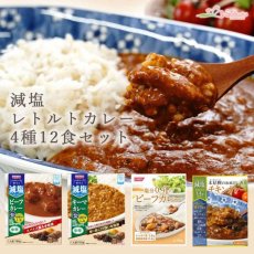 画像1: 【海外発送可】減塩 レトルトカレー 詰め合わせ 4種12食 セット (1)