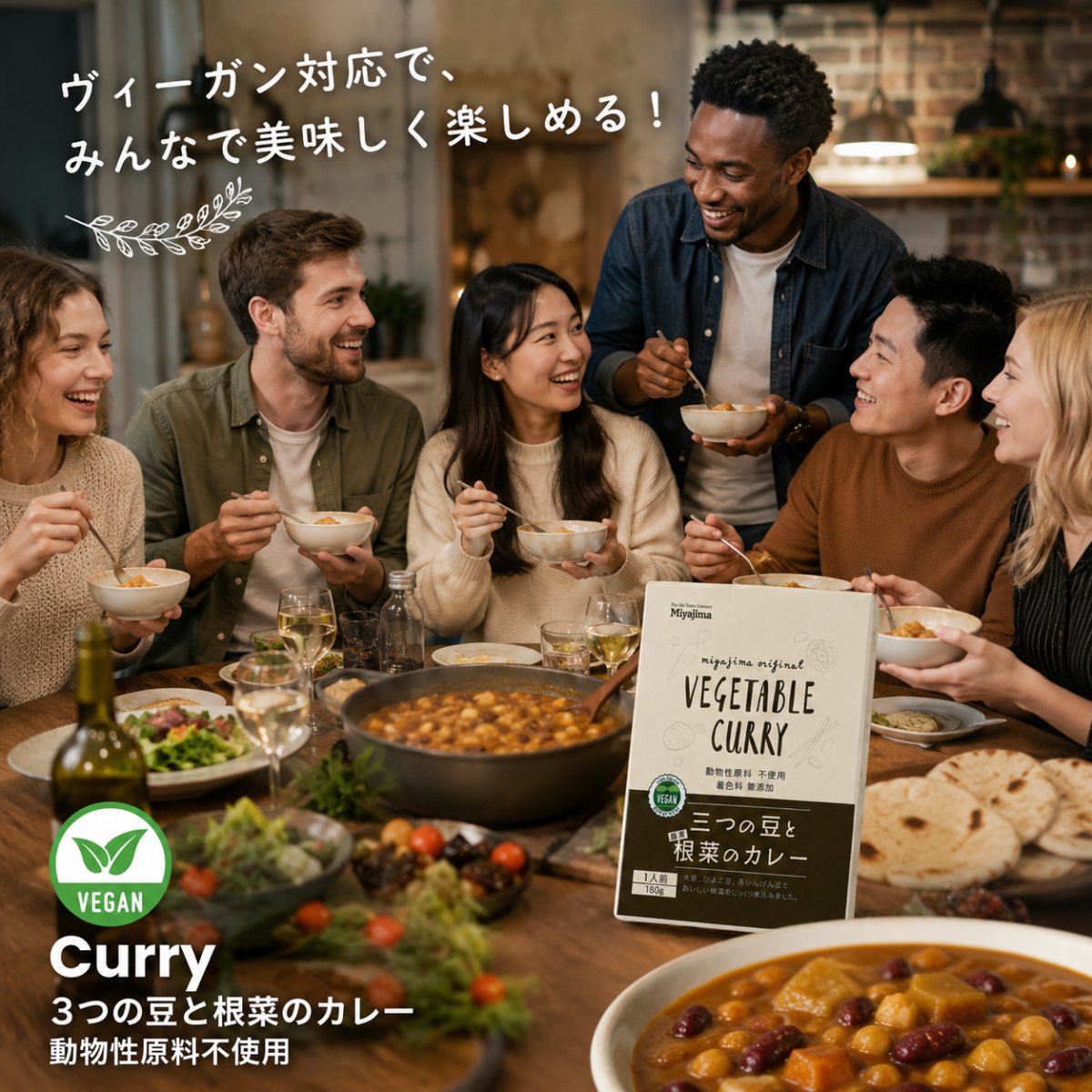 画像5: アニマルフリー 三つの豆と根菜のカレー 180g｜ヴィーガン認証・宮島醤油 (5)