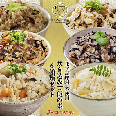 炊き込みご飯の素 6種のお試しセット 九州産  化学調味料・添加物不使用 国産 ギフト 贈り物 ベストアメニティ